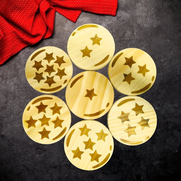 Dragon Ball Z Wooden Coaster Set Anime Wooden Coasters Goku Fans - Picture 3 of 13